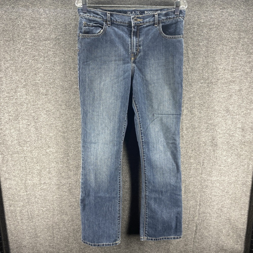Place Jeans Womens 18 Blue Mid Rise BootCut Hipster Outdoor Dark Wash